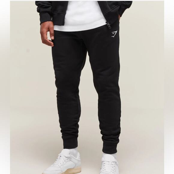 Gymshark Crest Joggers Black Size Medium - Picture 1 of 6